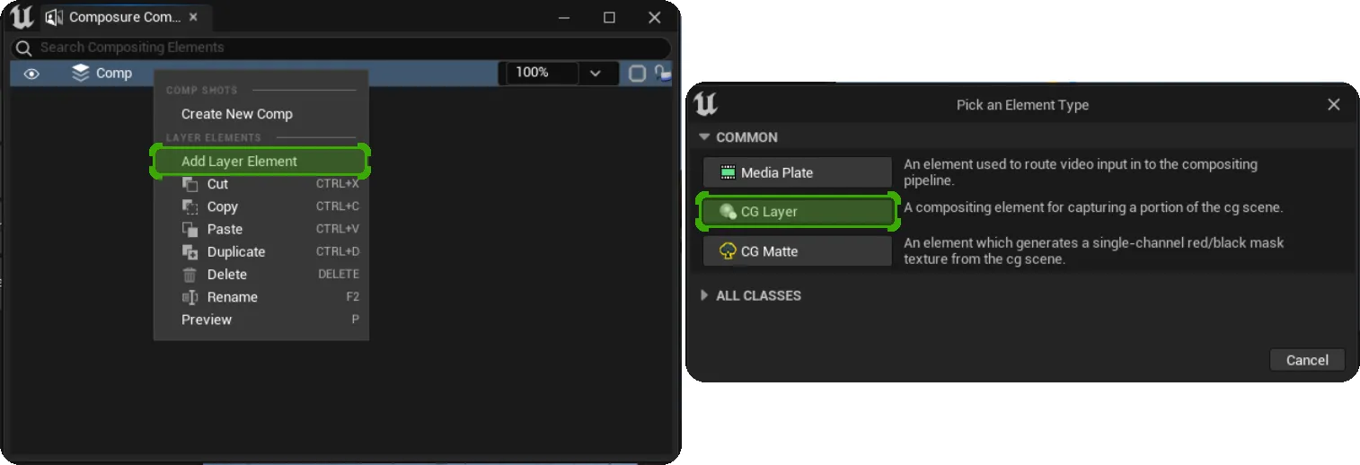 Add a new CG Layer. Add a new CG Layer.