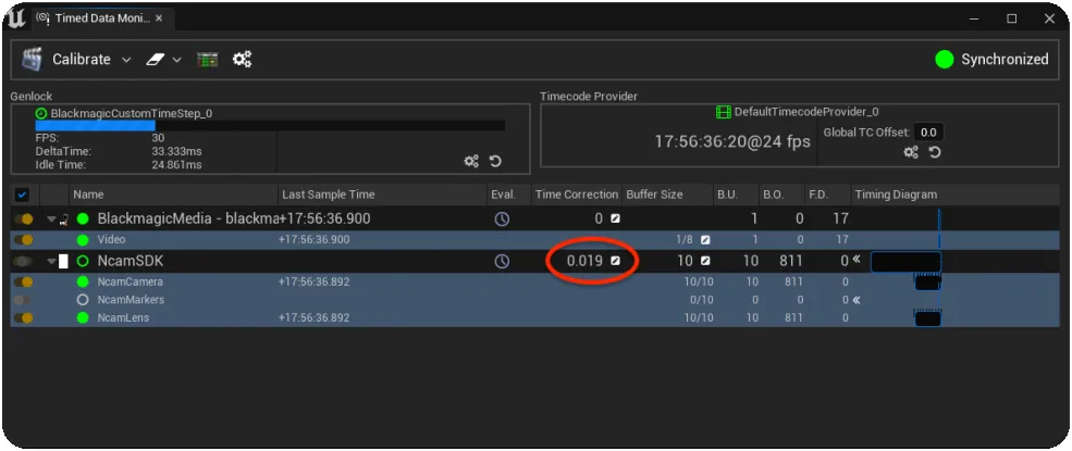 Timed data monitor synchronizing without timecode Timed data monitor synchronizing without timecode