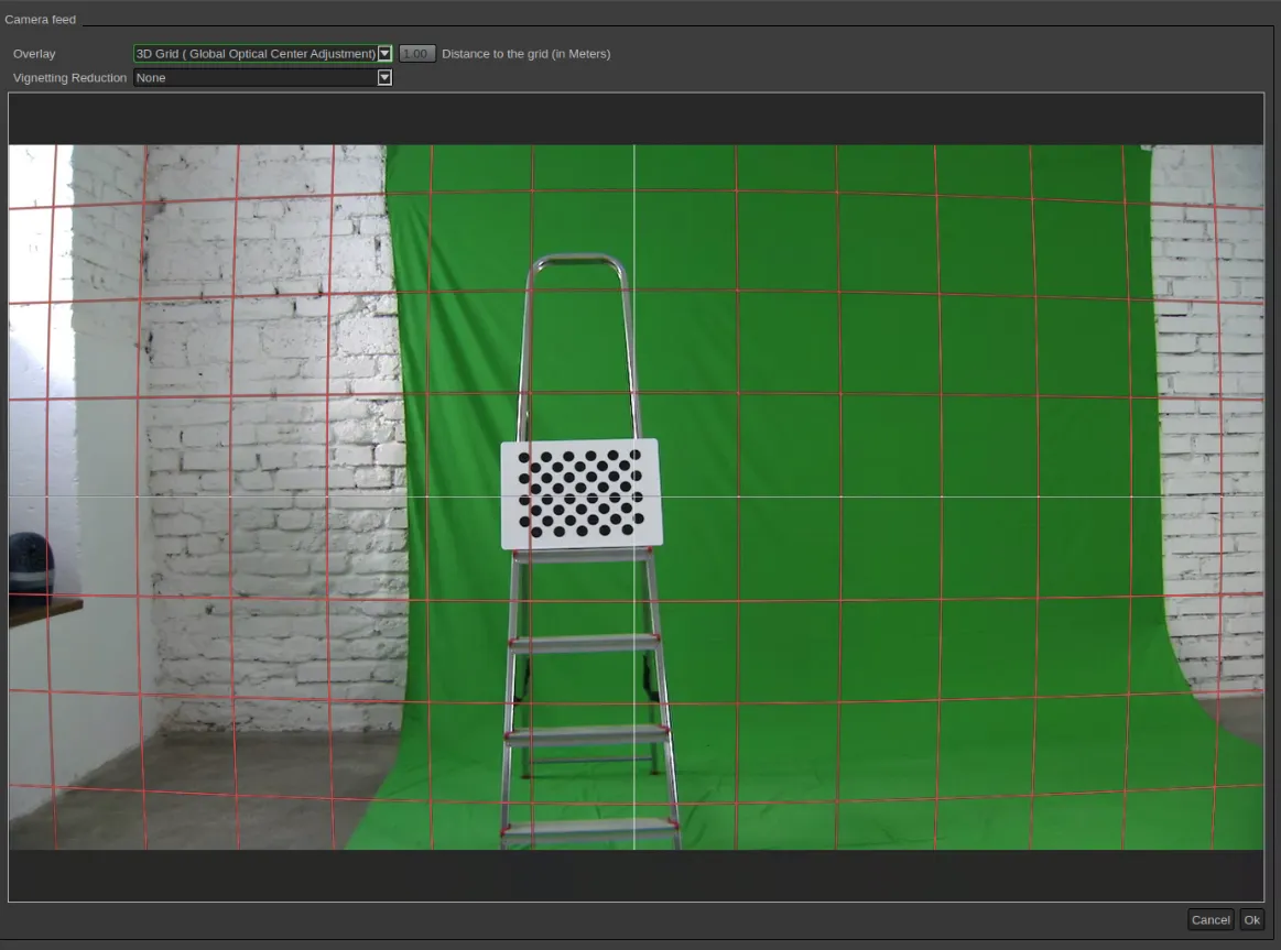 3D Grid Optical Image Center Adjustment