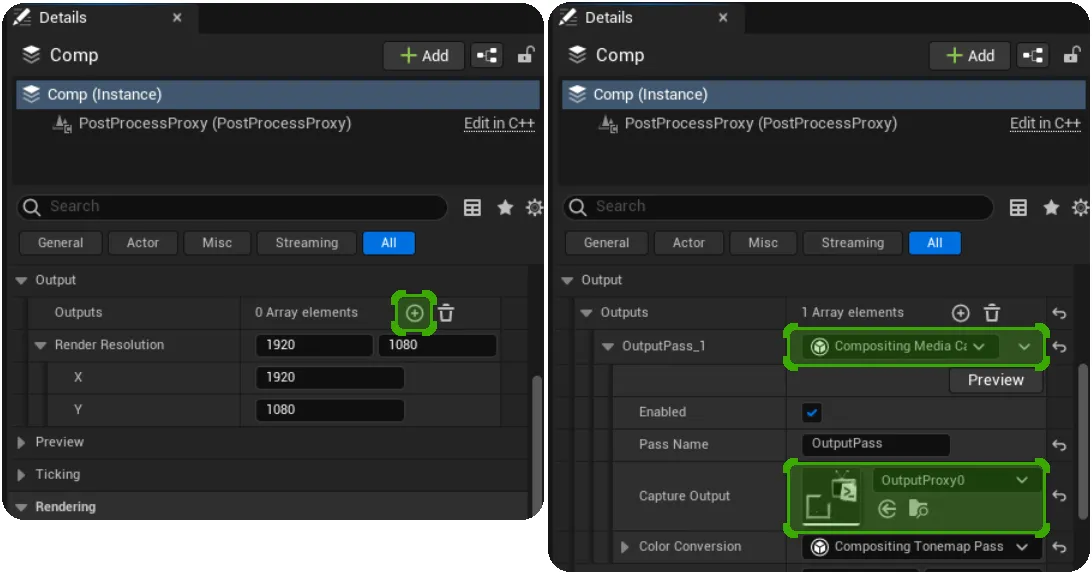 Output the Comp to the first device specified when running the Ncam Workflow Wizard Output the Comp to the first device specified when running the Ncam Workflow Wizard