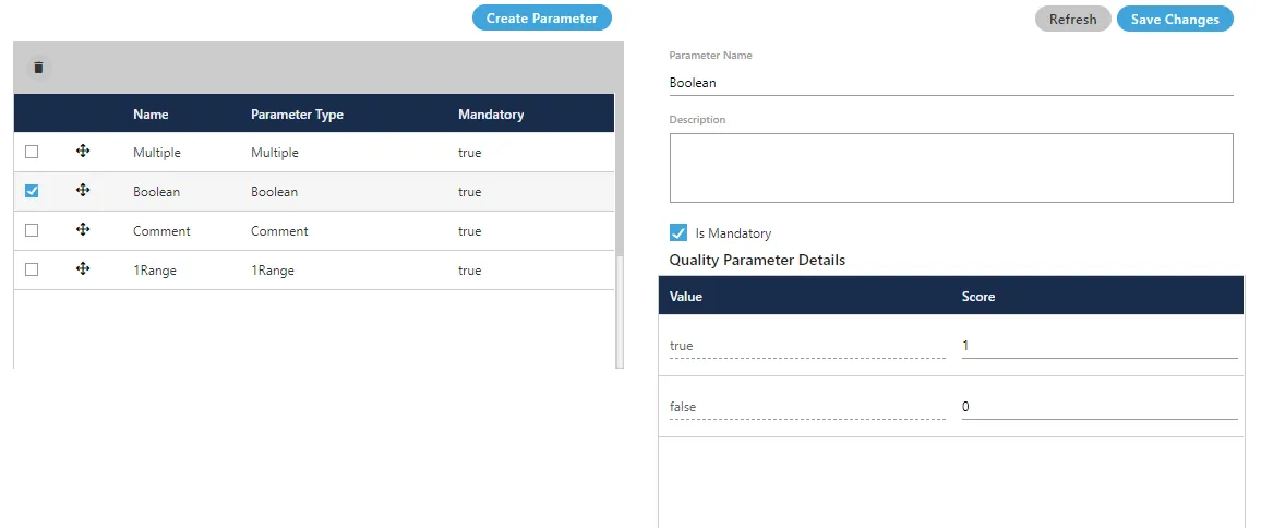 Figure: Modify QA Parameter Figure: Modify QA Parameter