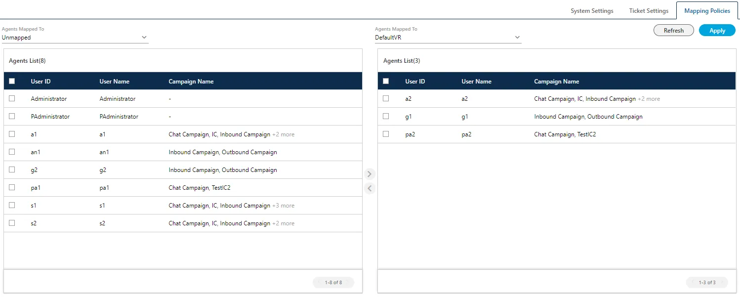 Figure: Configure Mapping Policy of "User ID Based Call Leg Details Provider