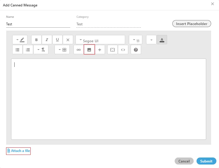 Figure: Add a Canned Message Figure: Add a Canned Message