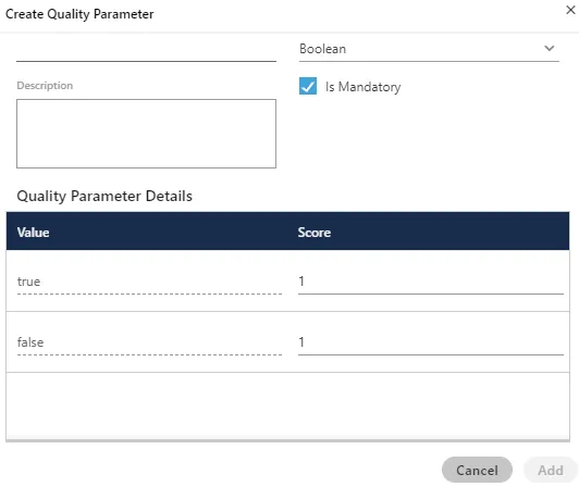 Figure: Create Quality Parameter Figure: Create Quality Parameter