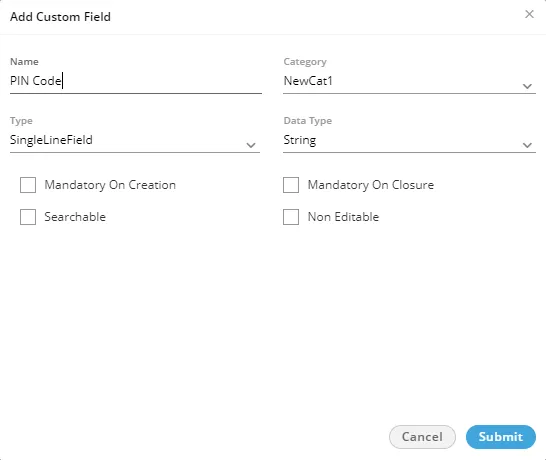 Figure: Single Line Text Field