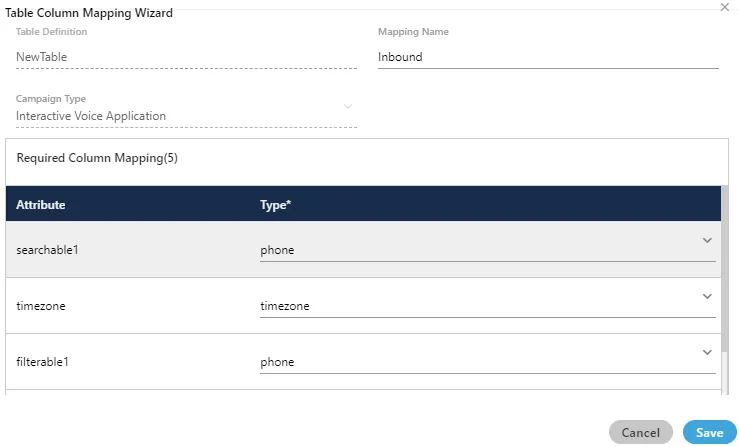 Figure: Sample Table Mapping