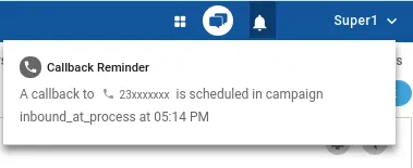 Figure: " Callback Notification" in Supervisor Console