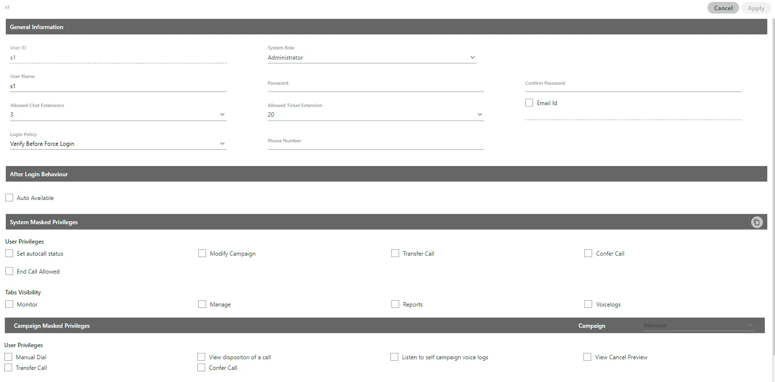 Figure: Modify a User