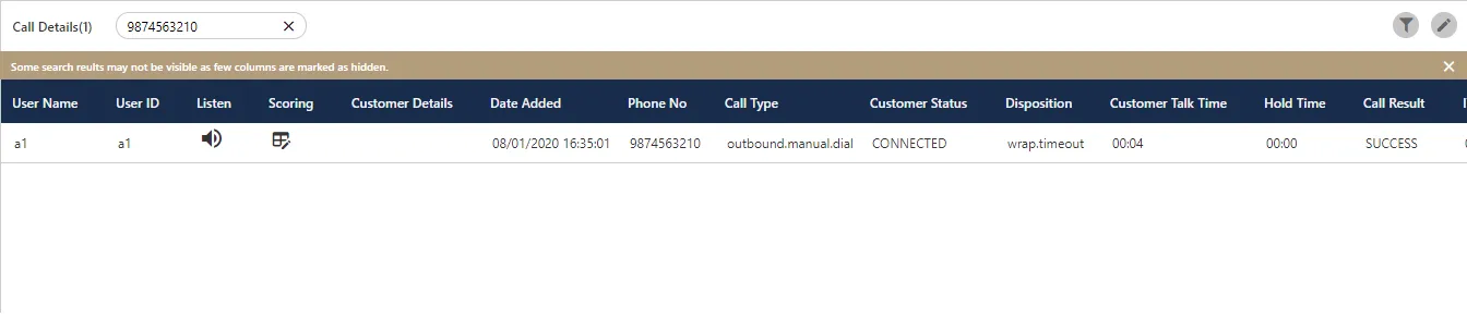 Figure: Search Voicelogs