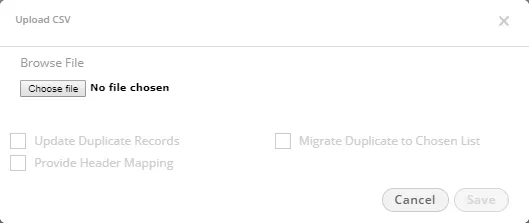 Figure: Upload Lead (Numbers) through a CSV file