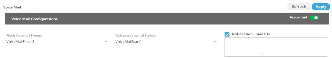            Figure: Voicemail Configuration