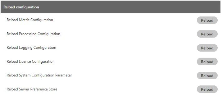 Figure: Reload Configuration Section