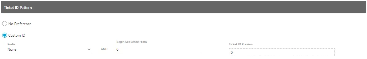 Figure: Ticket ID Pattern