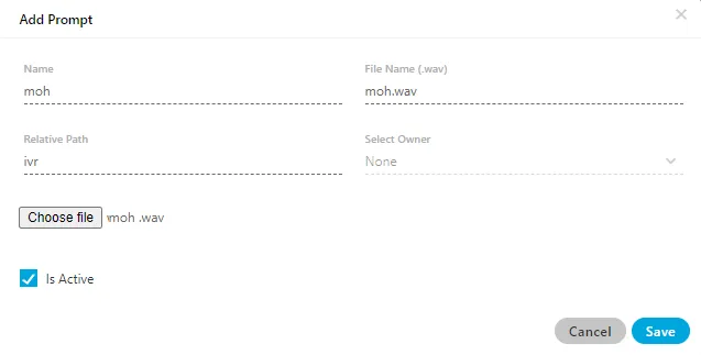 Figure: Non-editable textfield of Prompt Name Figure: Non-editable textfield of Prompt Name