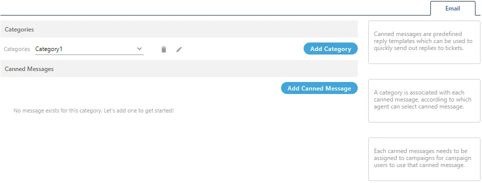 Figure: Categories of Canned Messages Figure: Categories of Canned Messages