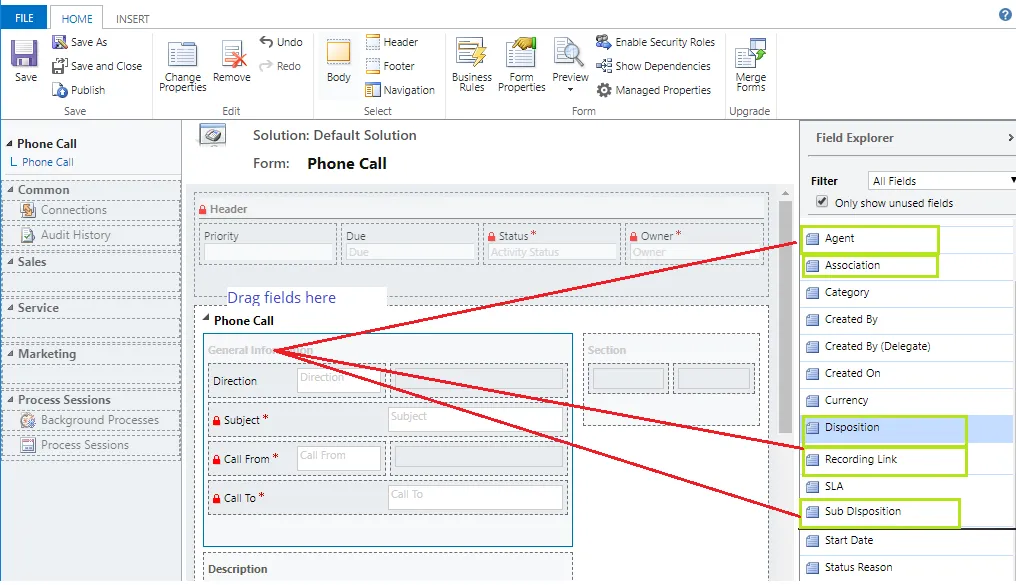Figure: Phone Call Entity Page