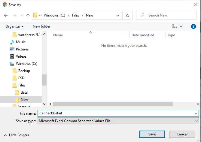Figure: Save CSV File