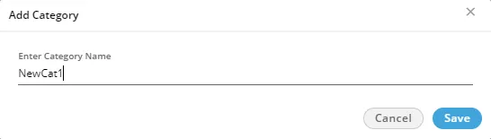 Figure: Pop-up to add a Category of Custom Fields