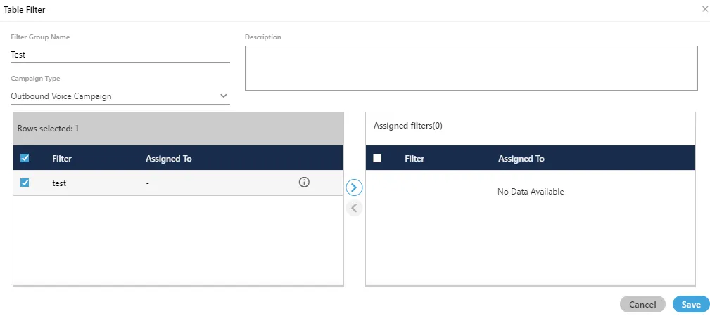 Figure: Create a filter group