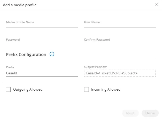 Figure: Create Email Media Profile