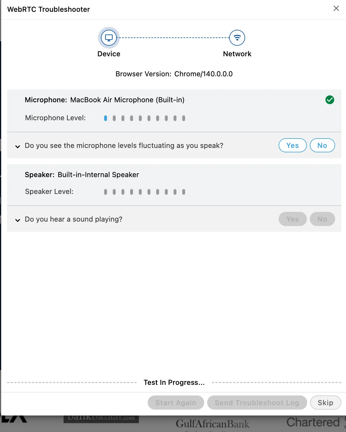 webRtc Troubleshooter