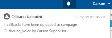 Figure: Notification of Uploading the Callback