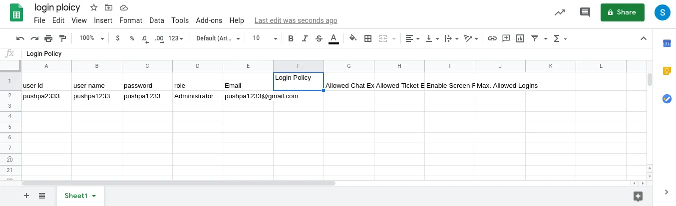 Figure: CSV File