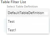 Figure: Select Table Definition