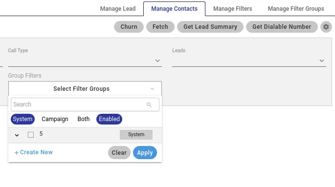 Figure: System Filter Groups