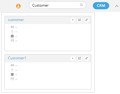 Figure: Displaying Customer Cards in Search