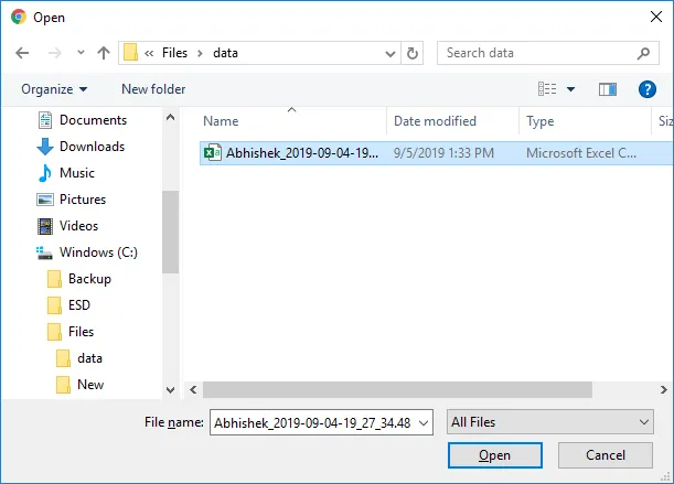 Figure: Open File dialog box Figure: Open File dialog box