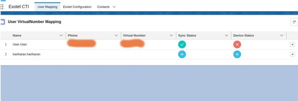 User mapping with virtual number selection