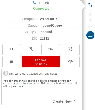 Figure: Agent Communicating with the Customer on Incoming Call