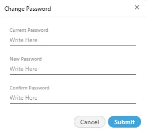 Figure: Change Password Pop-up