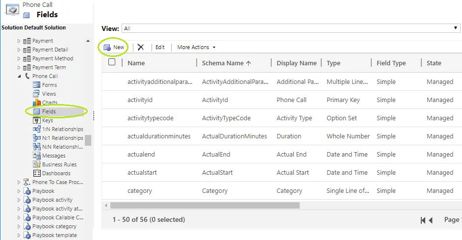 Figure: Fields option