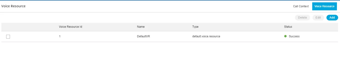 Figure: Voice Resource Tab
