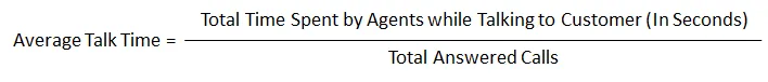 Figure: Calculation of Avg Talk Time Duration