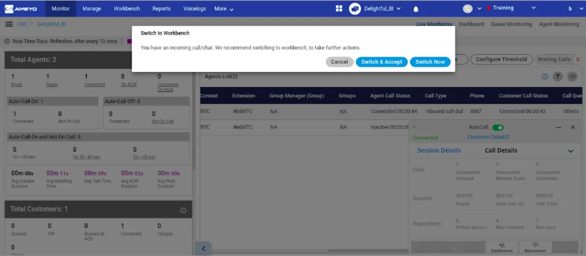 Figure: WebRTC Confer Pop-up (Auto Answer ON)