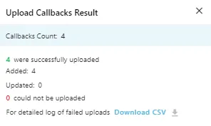 Figure: Uploaded the Callbacks
