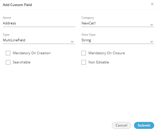 Figure: Multi Line Text Field