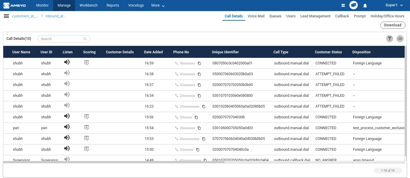 Figure: Manage Inbound Campaign