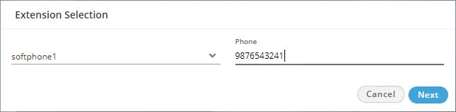 Figure: Entering Number after selecting Extension