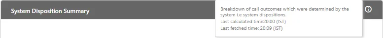 Figure: Further Information of System Disposition Summary
