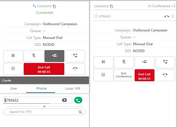 Figure: Call Conferencing with External Number