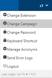 Figure: Account Menu