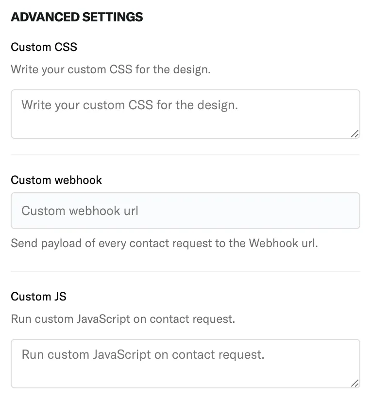 Advanced Settings