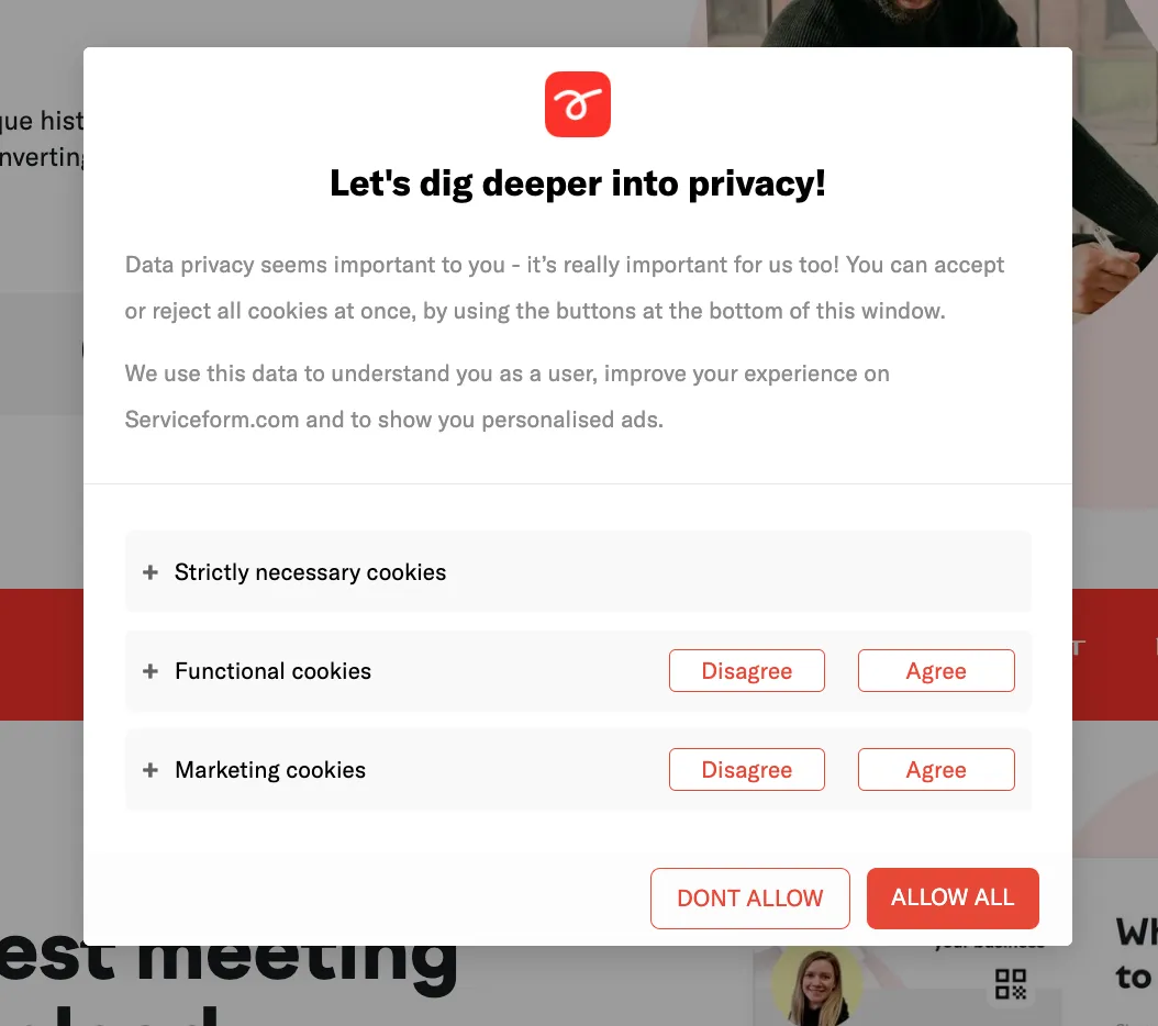 serviceform cookie controller serviceform cookie controller