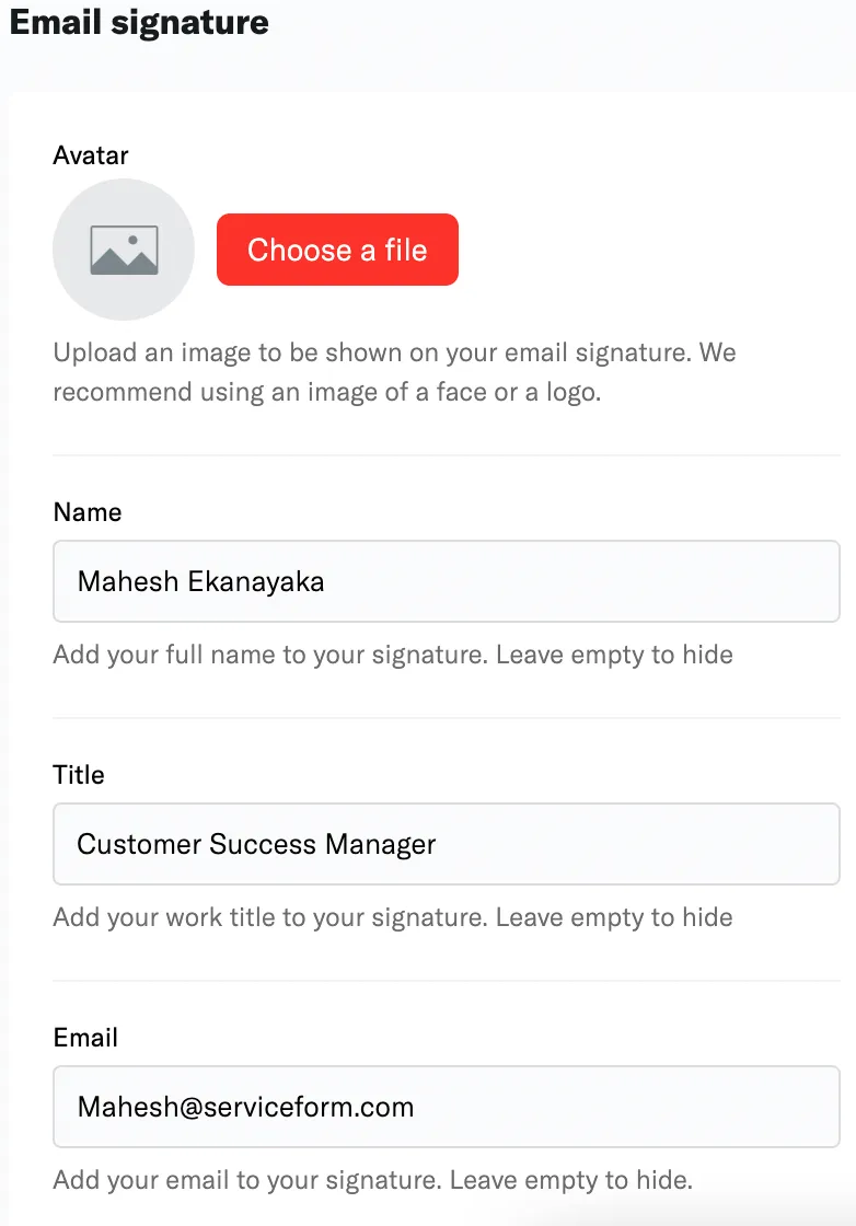 Email signature