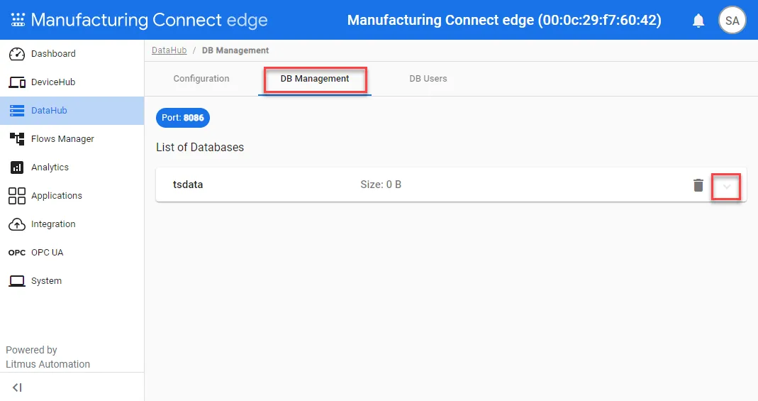 Expand the tsdata database