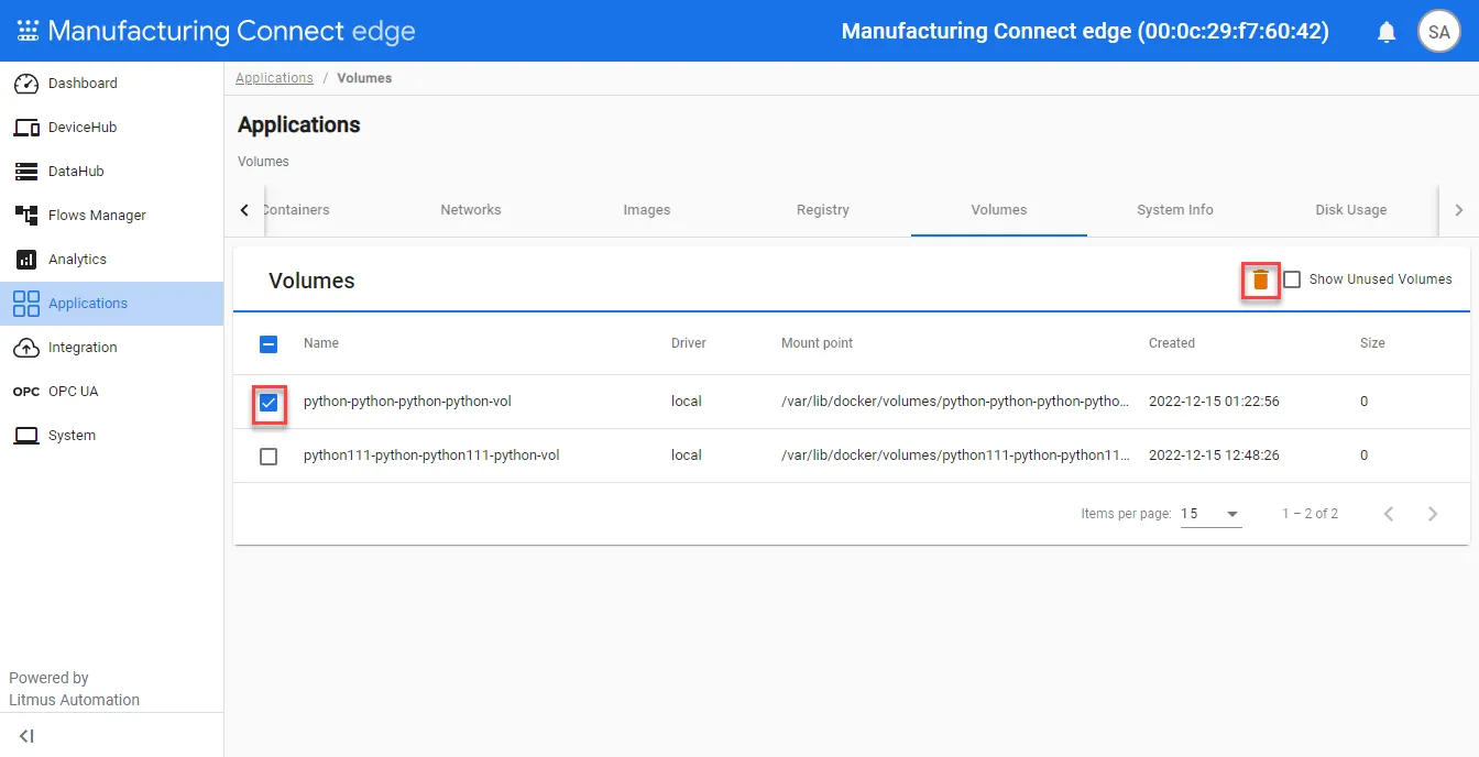 Remove volume icon Remove volume icon